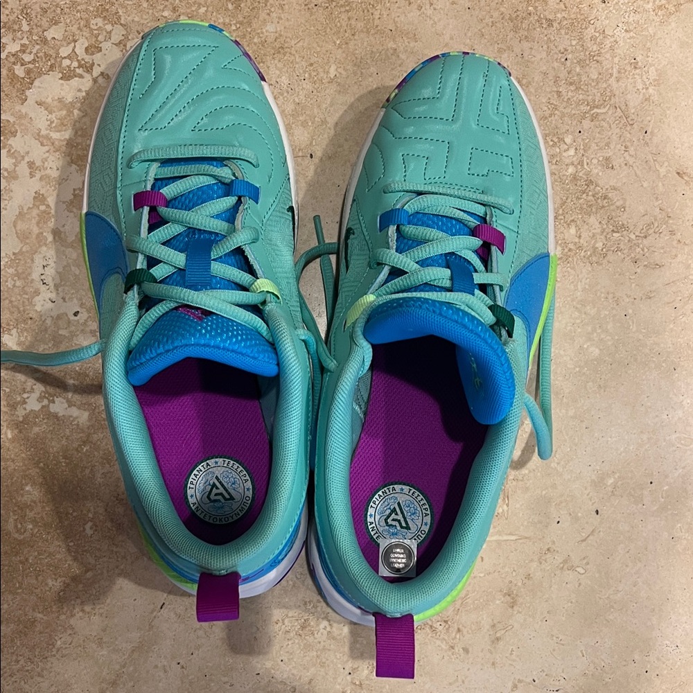 Nike Teal and Purple Athletic Sneakers/Basketball shoes